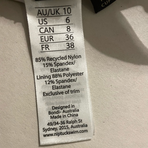 Niptuck Navy blue and white stripe one piece swim, adjustable strap size 6 - Picture 6 of 9